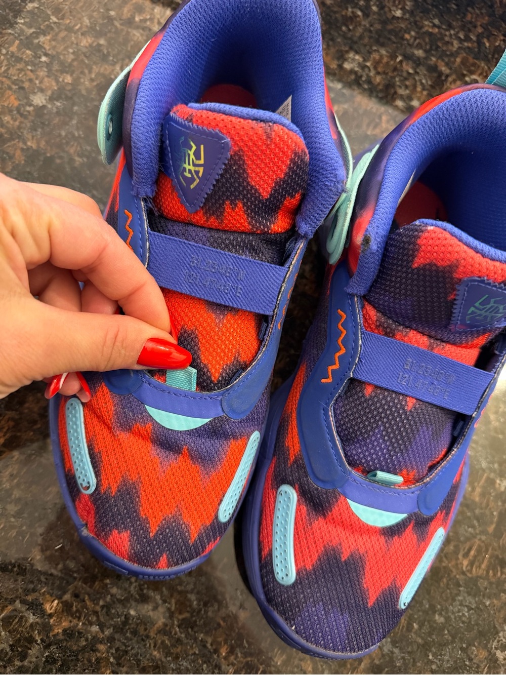 adidas Kids Slip-On Sneakers in Red, Purple & Mint - Picture 7 of 8